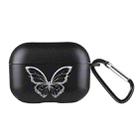 For AirPods Pro Wireless Earphones TPU Painted Protective Case(Black Hollow Butterfly) - 1