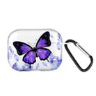 For AirPods Pro Wireless Earphones TPU Painted Protective Case(Transparent Purple Butterfly) - 1