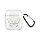 For AirPods 2 / 1 Wireless Earphones TPU Painted Protective Case(Transparent Hollow Butterfly) - 1