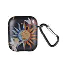 For AirPods 2 / 1 Wireless Earphones TPU Painted Protective Case(Black Sun Angel) - 1