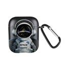 For AirPods 2 / 1 Wireless Earphones TPU Painted Protective Case(Black Astronaut) - 1