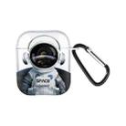 For AirPods 2 / 1 Wireless Earphones TPU Painted Protective Case(Transparent Astronaut) - 1