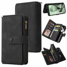 For Samsung Galaxy S24 FE 5G Skin Feel Multi Card Slots Zipper Wallet Leather Phone Case(Black) - 1