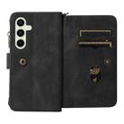 For Samsung Galaxy S24 FE 5G Skin Feel Multi Card Slots Zipper Wallet Leather Phone Case(Black) - 3