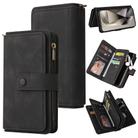 For Samsung Galaxy S25 Ultra 5G Skin Feel Multi Card Slots Zipper Wallet Leather Phone Case(Black) - 1