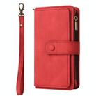 For Samsung Galaxy S25+ / S24+ 5G Skin Feel Multi Card Slots Zipper Wallet Leather Phone Case(Red) - 2