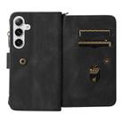 For Samsung Galaxy S25+ / S24+ 5G Skin Feel Multi Card Slots Zipper Wallet Leather Phone Case(Black) - 3