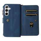 For Samsung Galaxy S25+ / S24+ 5G Skin Feel Multi Card Slots Zipper Wallet Leather Phone Case(Blue) - 3