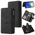 For Motorola Moto G04 / G24 Skin Feel Multi Card Slots Zipper Wallet Leather Phone Case(Black) - 1