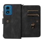 For Motorola Moto G04 / G24 Skin Feel Multi Card Slots Zipper Wallet Leather Phone Case(Black) - 3