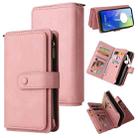 For Motorola Moto G04 / G24 Skin Feel Multi Card Slots Zipper Wallet Leather Phone Case(Pink) - 1