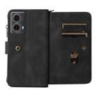 For Motorola Moto G85 Skin Feel Multi Card Slots Zipper Wallet Leather Phone Case(Black) - 3