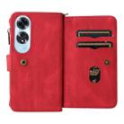 For OPPO A60 4G Skin Feel Multi Card Slots Zipper Wallet Leather Phone Case(Red) - 3