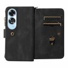 For OPPO A60 4G Skin Feel Multi Card Slots Zipper Wallet Leather Phone Case(Black) - 3