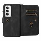 For OPPO Reno12 5G Global Skin Feel Multi Card Slots Zipper Wallet Leather Phone Case(Black) - 3