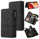 For OPPO Reno12 F 5G Global Skin Feel Multi Card Slots Zipper Wallet Leather Phone Case(Black) - 1