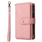 For OPPO Reno12 F 5G Global Skin Feel Multi Card Slots Zipper Wallet Leather Phone Case(Pink) - 2