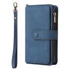 For OPPO Reno12 F 5G Global Skin Feel Multi Card Slots Zipper Wallet Leather Phone Case(Blue) - 2