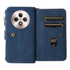 For OPPO Reno12 F 5G Global Skin Feel Multi Card Slots Zipper Wallet Leather Phone Case(Blue) - 3