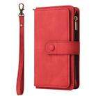 For OPPO A3 Pro 5G / A3 Pro India Skin Feel Multi Card Slots Zipper Wallet Leather Phone Case(Red) - 2