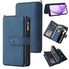 For OPPO A3 Pro 5G / A3 Pro India Skin Feel Multi Card Slots Zipper Wallet Leather Phone Case(Blue) - 1