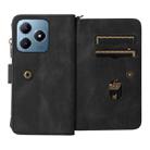 For Realme C63 / C61 / Note 60 Skin Feel Multi Card Slots Zipper Wallet Leather Phone Case(Black) - 3