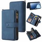 For Realme C63 / C61 / Note 60 Skin Feel Multi Card Slots Zipper Wallet Leather Phone Case(Blue) - 1