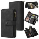 For Xiaomi Poco F6 Skin Feel Multi Card Slots Zipper Wallet Leather Phone Case(Black) - 1