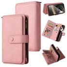 For Xiaomi Poco F6 Skin Feel Multi Card Slots Zipper Wallet Leather Phone Case(Pink) - 1