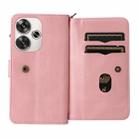 For Xiaomi Poco F6 Skin Feel Multi Card Slots Zipper Wallet Leather Phone Case(Pink) - 3