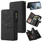 For Xiaomi Poco F6 Pro Skin Feel Multi Card Slots Zipper Wallet Leather Phone Case(Black) - 1