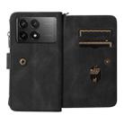 For Xiaomi Poco F6 Pro Skin Feel Multi Card Slots Zipper Wallet Leather Phone Case(Black) - 3