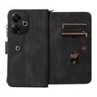 For Redmi 13 4G Global Skin Feel Multi Card Slots Zipper Wallet Leather Phone Case(Black) - 3