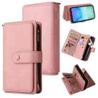 For Redmi 13 4G Global Skin Feel Multi Card Slots Zipper Wallet Leather Phone Case(Pink) - 1