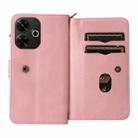 For Redmi 13 4G Global Skin Feel Multi Card Slots Zipper Wallet Leather Phone Case(Pink) - 3