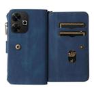 For Redmi 13 4G Global Skin Feel Multi Card Slots Zipper Wallet Leather Phone Case(Blue) - 3