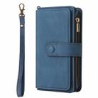 For Redmi K70 Skin Feel Multi Card Slots Zipper Wallet Leather Phone Case(Blue) - 2