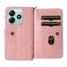 For Redmi Note 14 5G Skin Feel Multi Card Slots Zipper Wallet Leather Phone Case(Pink) - 3