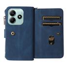 For Redmi Note 14 5G Skin Feel Multi Card Slots Zipper Wallet Leather Phone Case(Blue) - 3