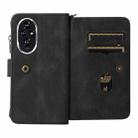 For Honor 200 Skin Feel Multi Card Slots Zipper Wallet Leather Phone Case(Black) - 3