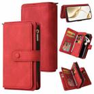 For Honor 200 Pro Skin Feel Multi Card Slots Zipper Wallet Leather Phone Case(Red) - 1