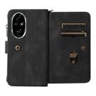 For Honor 200 Pro Skin Feel Multi Card Slots Zipper Wallet Leather Phone Case(Black) - 3