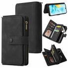 For Honor 200 Lite Global Skin Feel Multi Card Slots Zipper Wallet Leather Phone Case(Black) - 1