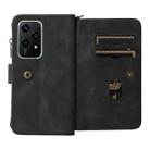 For Honor 200 Lite Global Skin Feel Multi Card Slots Zipper Wallet Leather Phone Case(Black) - 3