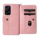 For Honor 200 Lite Global Skin Feel Multi Card Slots Zipper Wallet Leather Phone Case(Pink) - 3