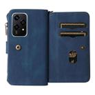 For Honor 200 Lite Global Skin Feel Multi Card Slots Zipper Wallet Leather Phone Case(Blue) - 3