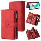 For Honor X6b Skin Feel Multi Card Slots Zipper Wallet Leather Phone Case(Red) - 1