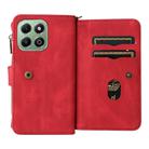 For Honor X6b Skin Feel Multi Card Slots Zipper Wallet Leather Phone Case(Red) - 3