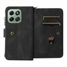 For Honor X6b Skin Feel Multi Card Slots Zipper Wallet Leather Phone Case(Black) - 3