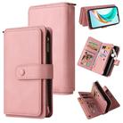 For Honor X6b Skin Feel Multi Card Slots Zipper Wallet Leather Phone Case(Pink) - 1